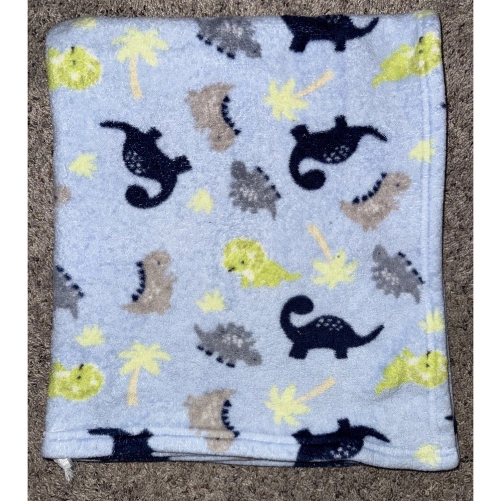 Parent's Choice Blue Dinosaur‎ Plush Baby Blanket 30x36